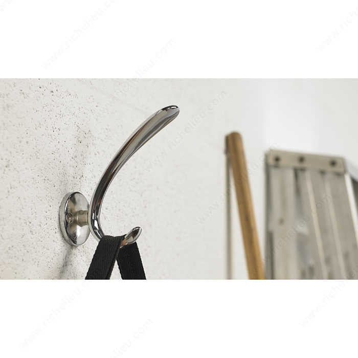 Richelieu Contemporary Metal Hook - Brushed Nickel Single Hook With 10kg Capacity