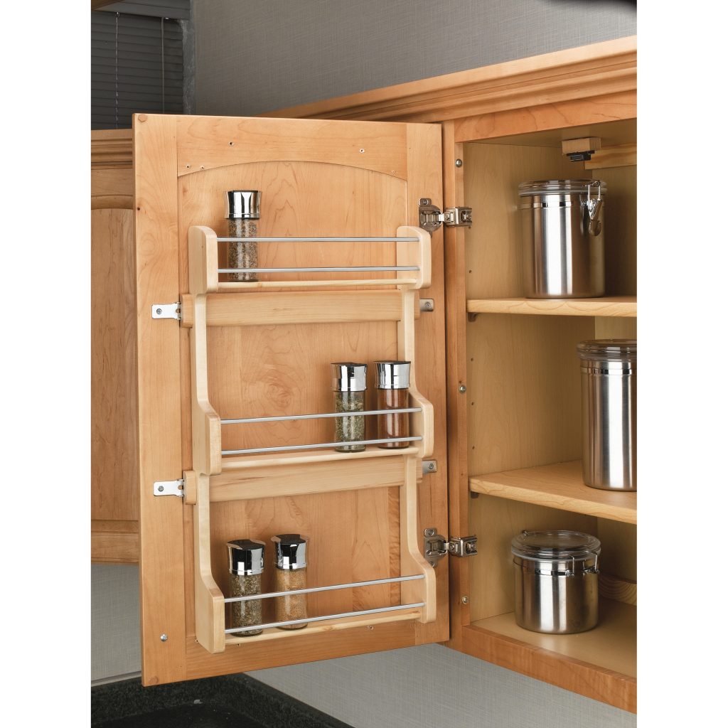 RevAShelf Door mount Wood 3Shelf Spice Rack Craft Supply