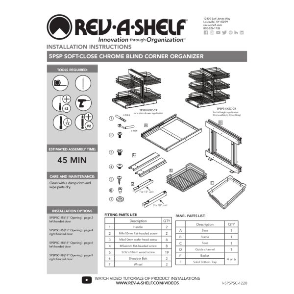Rev-A-Shelf 15 in. Gray Blind Corner Organizer Soft-Close