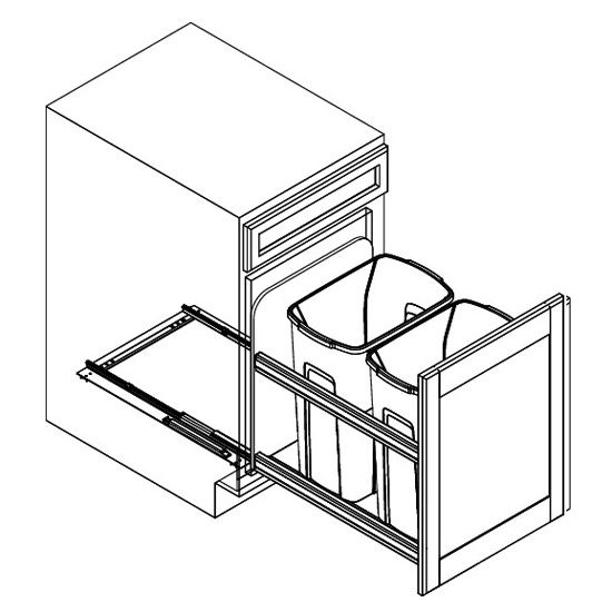 Rev-A-Shelf 8-3/4 Inch Width L-Shape Reversible Under Sink Pull