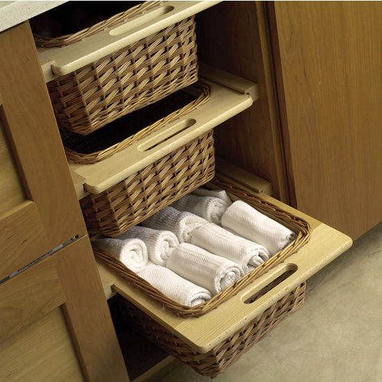 Hafele Wicker Basket Drawer Base Pull-Out with Beech Frame (runners Sold Separately) - 14-5/16W (FOR 18 Cabinet)