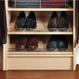 Hafele Pull-Out Shoe Organizer, Engage Closet Organization - Matte Nickel - 30