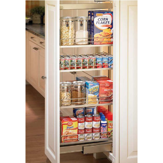 Premiere Solid Bottom Pull-Out Pantry w/ Soft-Close, 4 Baskets/2 Door Mount  Brackets (21